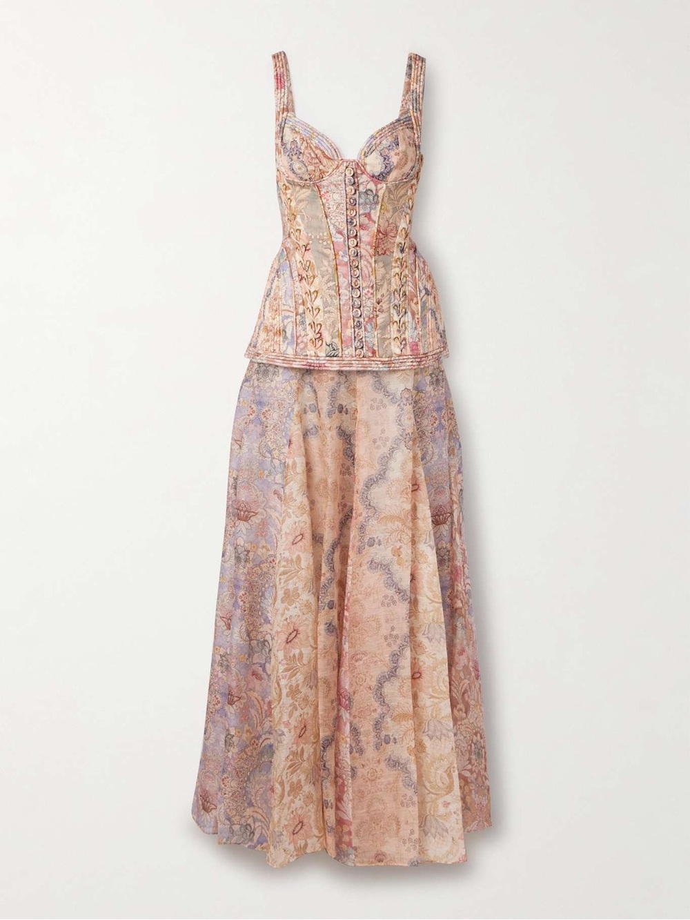 Floral Linen-Silk Maxi - Picture 3 of 4
